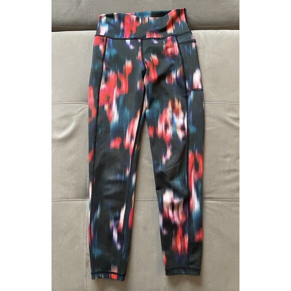 Sweaty Betty Super Sculpt Sustainable 7/8 Length Yoga Leggings Red Blur Floral S - Picture 2 of 7